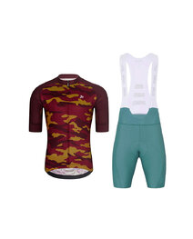 HOLOKOLO maillot corto y pantalón corto - CAMOTRAIL - azul/granate